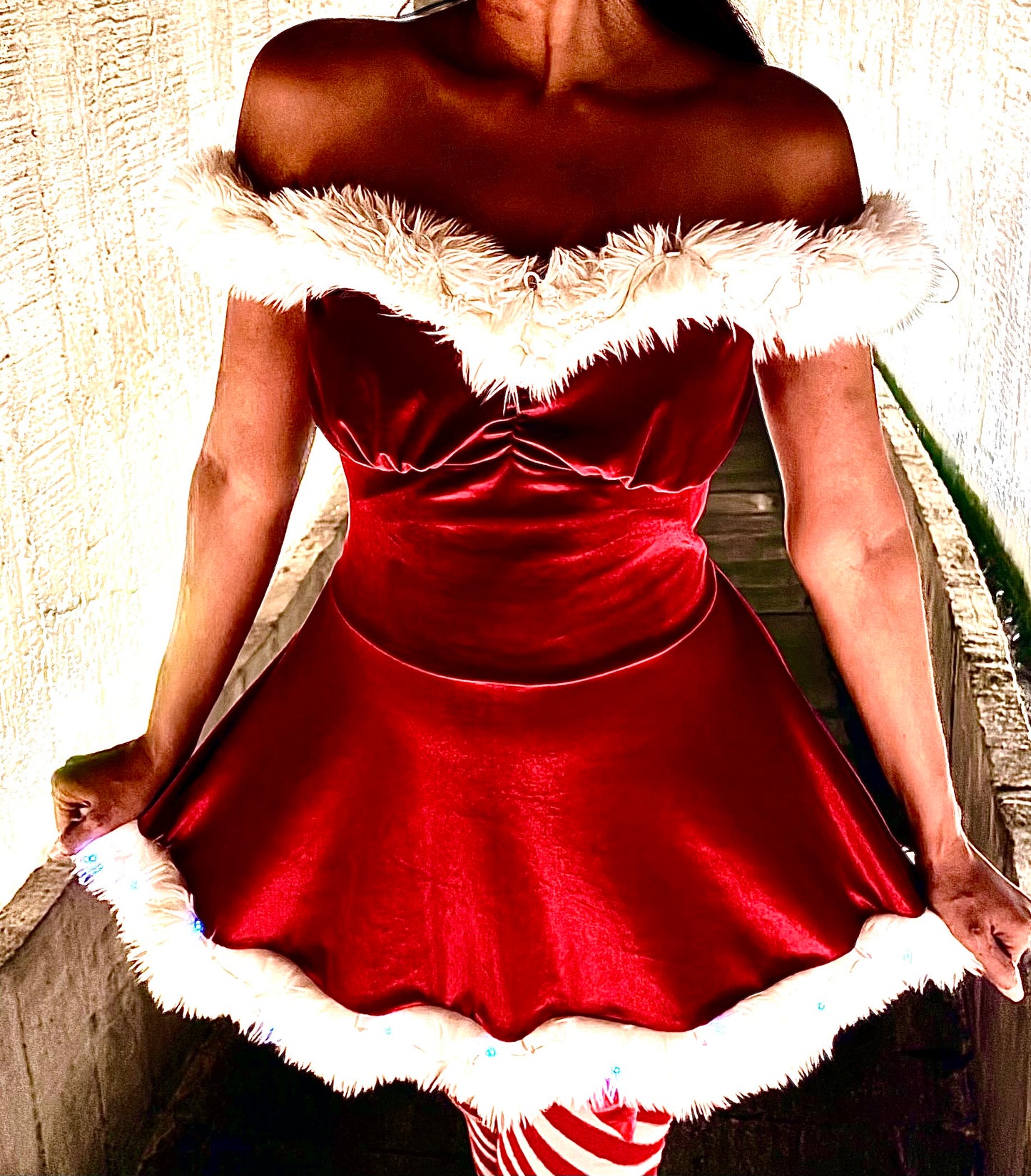 Red Velvet Valentine’s Day and Christmas LED Party Dress