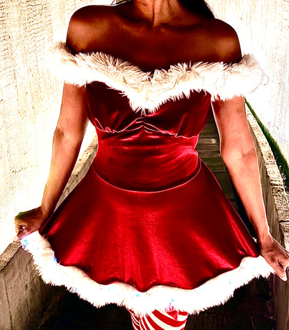 Red Velvet Valentine’s Day and Christmas LED Party Dress